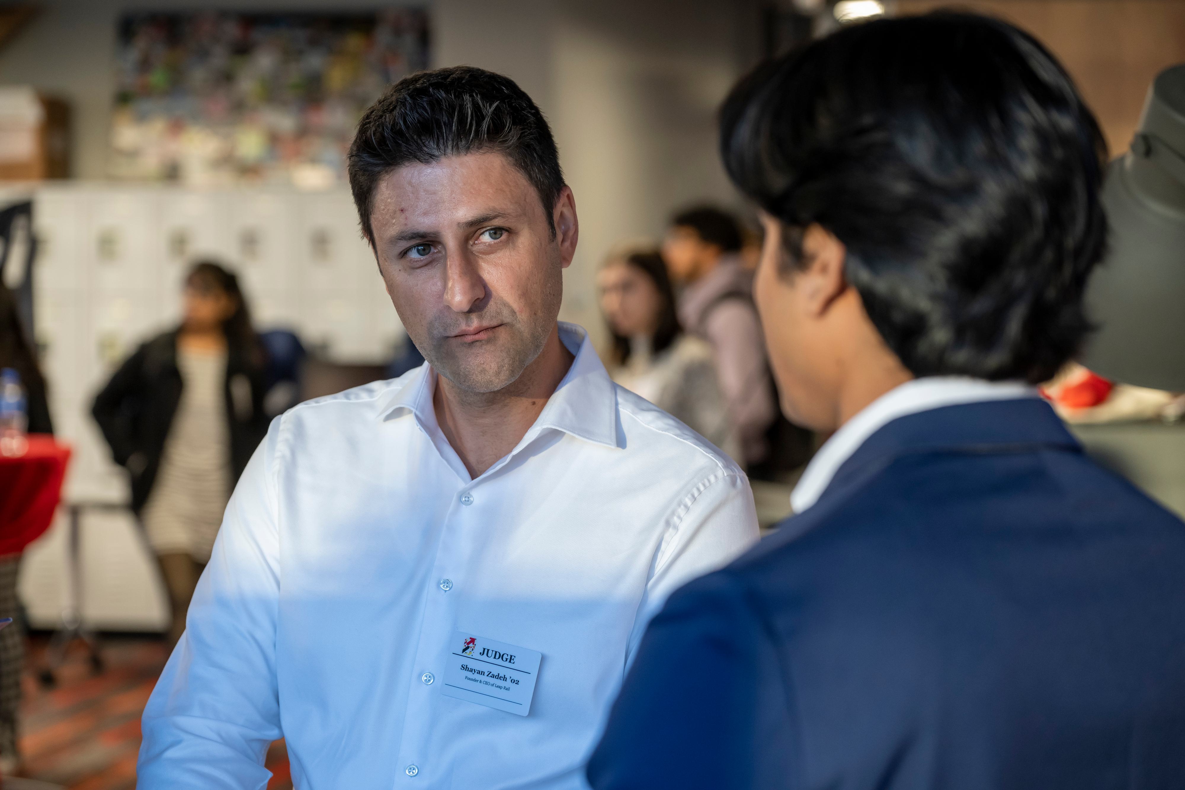 Shayan Zadeh M.S. ’02 judges at the EnTERPreneur Business Expo