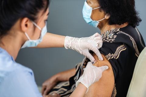 Vaccine shot with masks