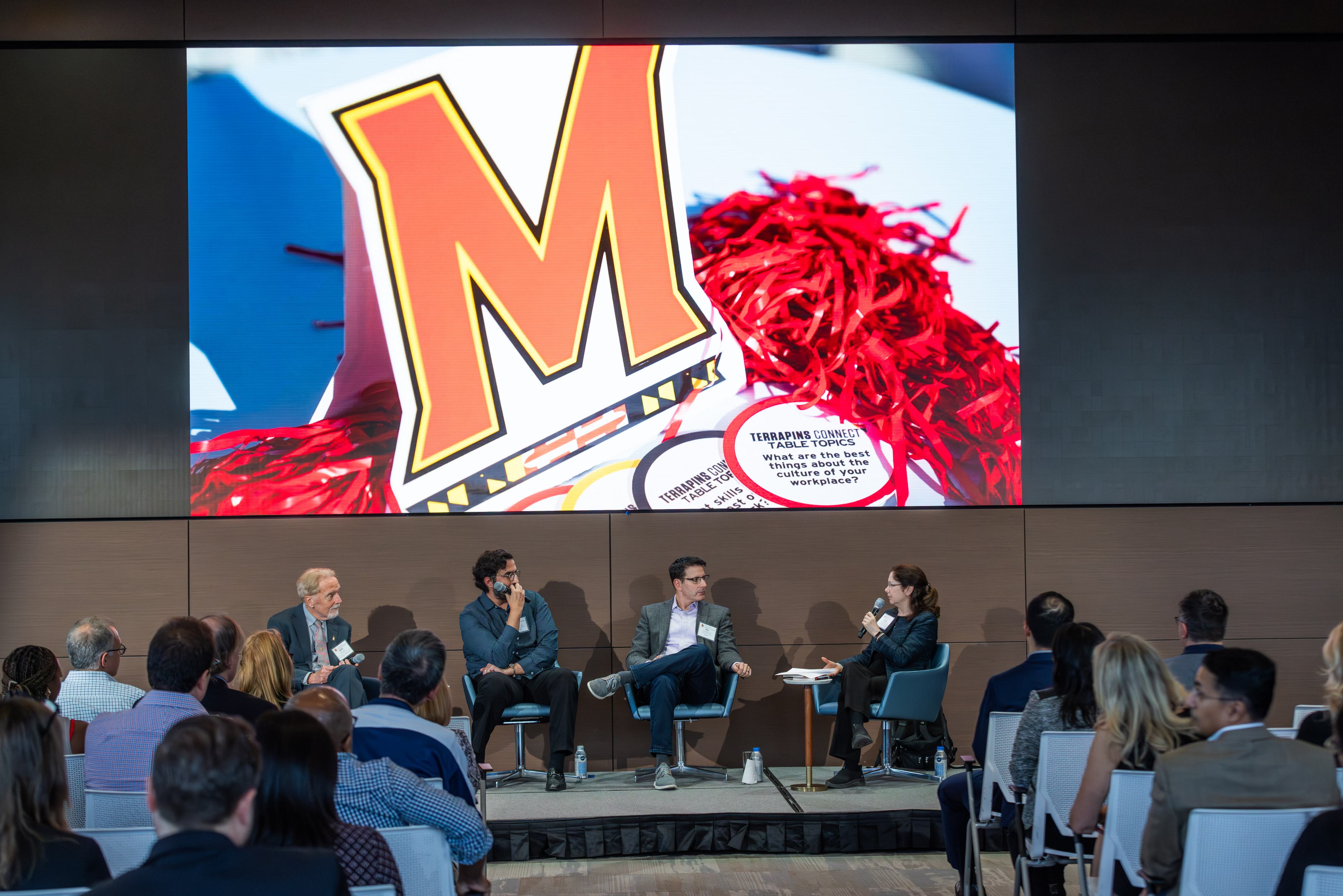 Alums speak on a panel at Terrapins Connect Live event