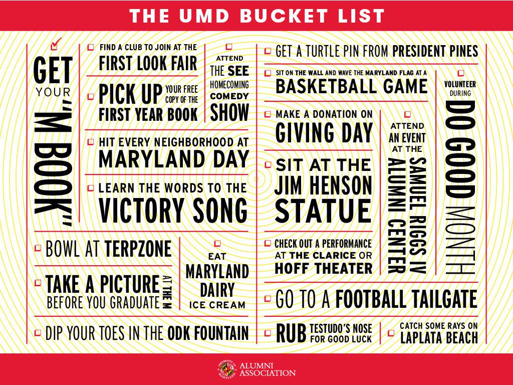 The UMD Bucket List (Download full plain text version below)