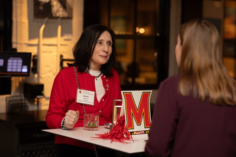 Maryland alumni having conversation at networking event