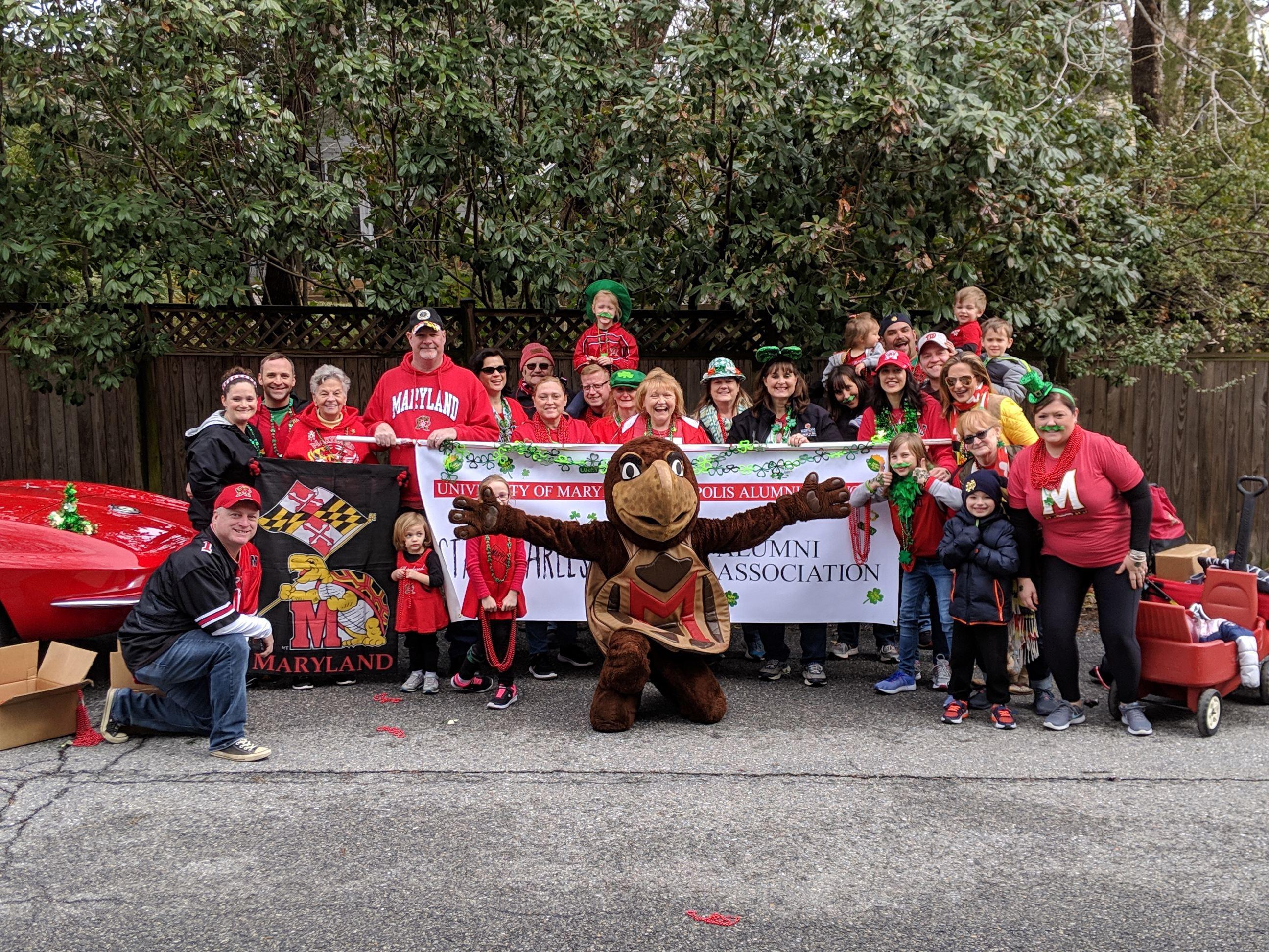 Annapolis Terps march in the Annapolis St. Patrick's Day Parade.