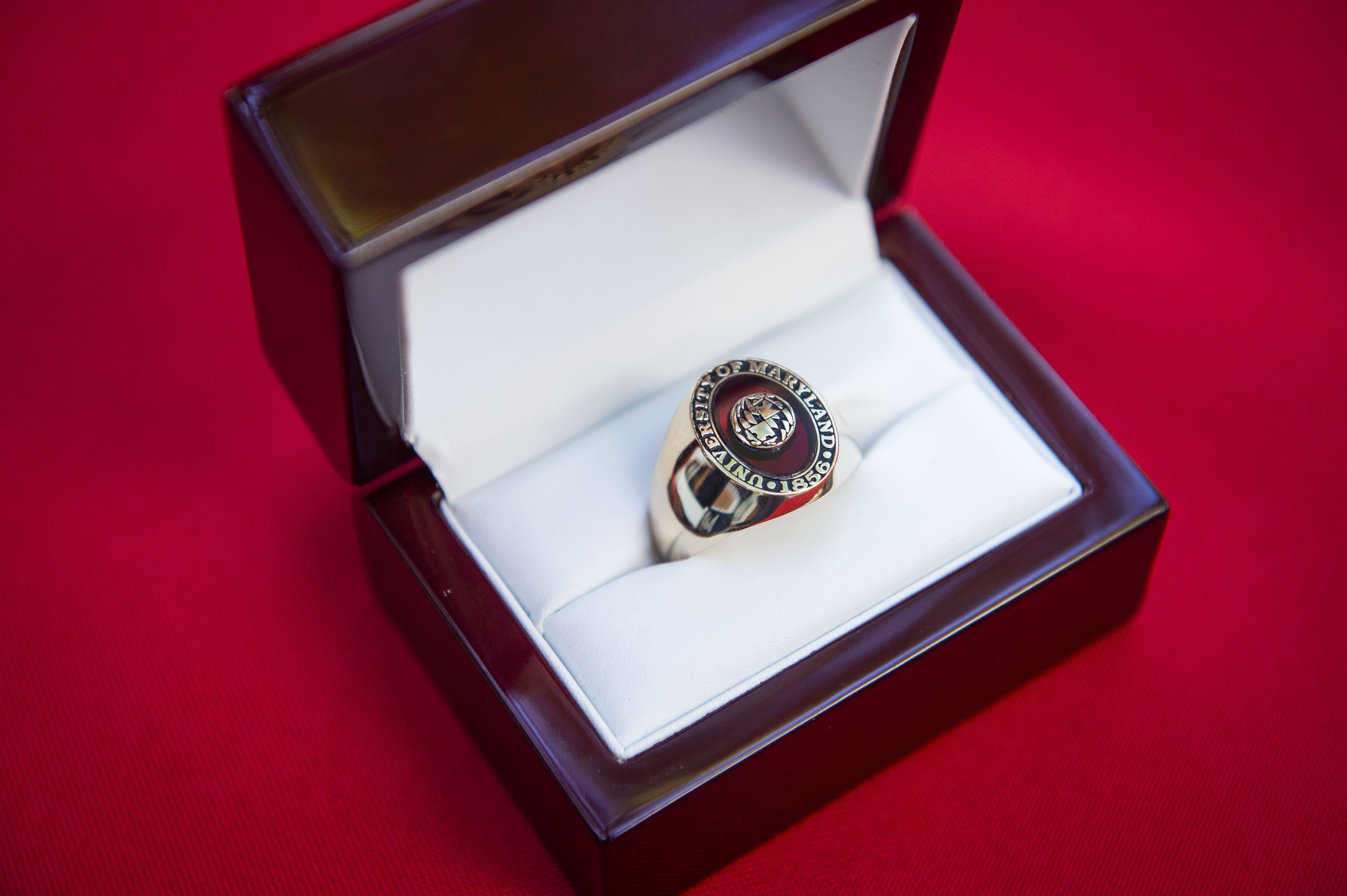 A University of Maryland class ring.