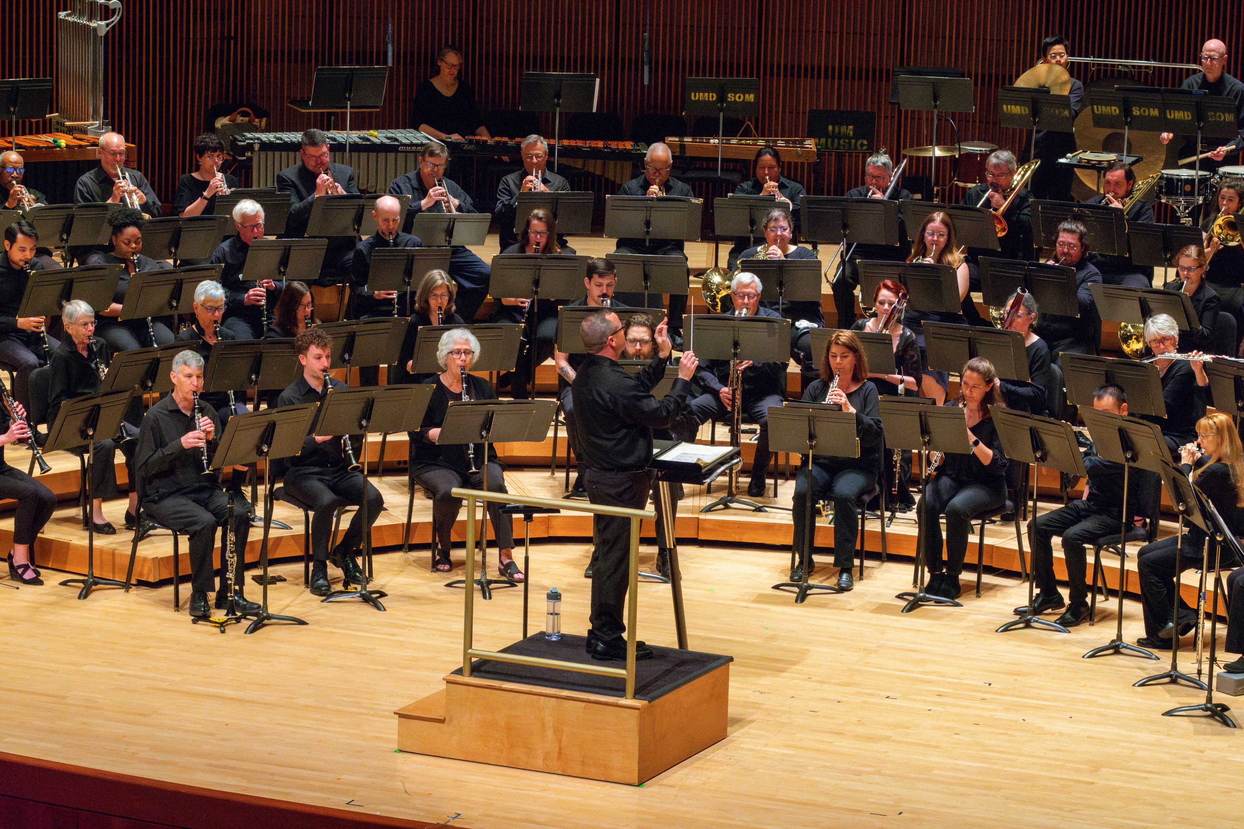 The Maryland Community Band performs in May 2025 with current conductor Doug Quincy.