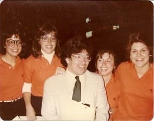 Charles Steinberg (front and center), who served as the Baltimore Orioles dentist for years, sits with his fellow University of Maryland School of Dentistry students.