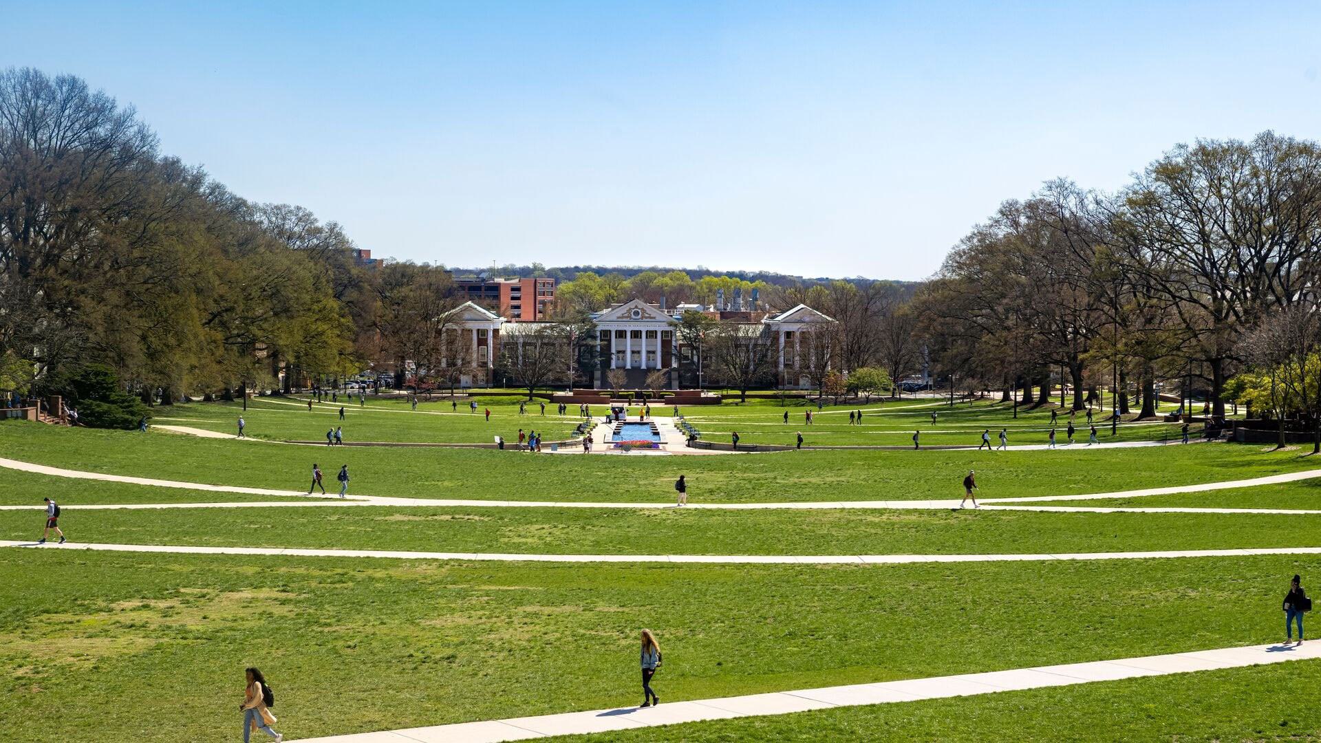 Students on McKeldin Mall