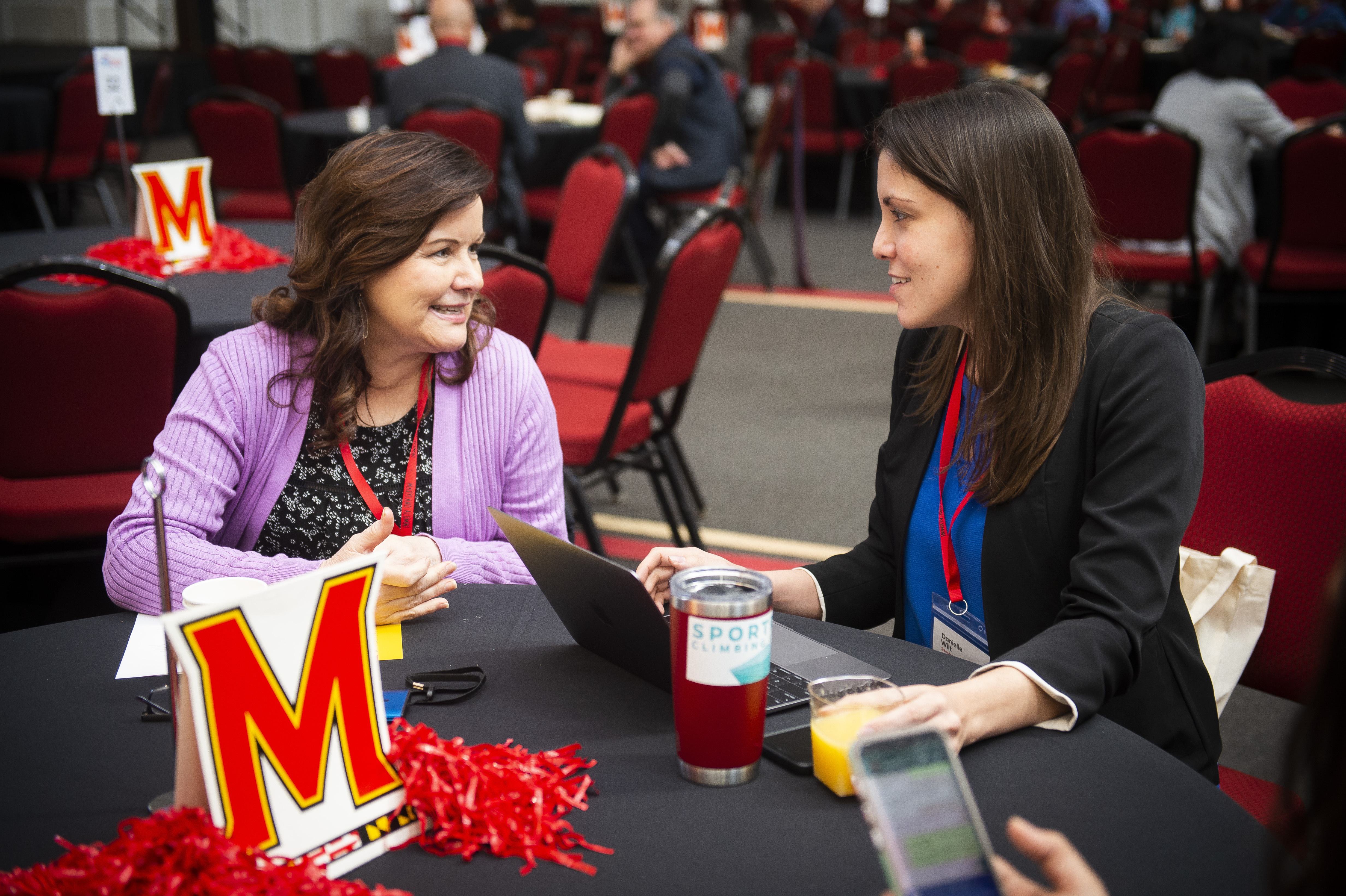 two women networking