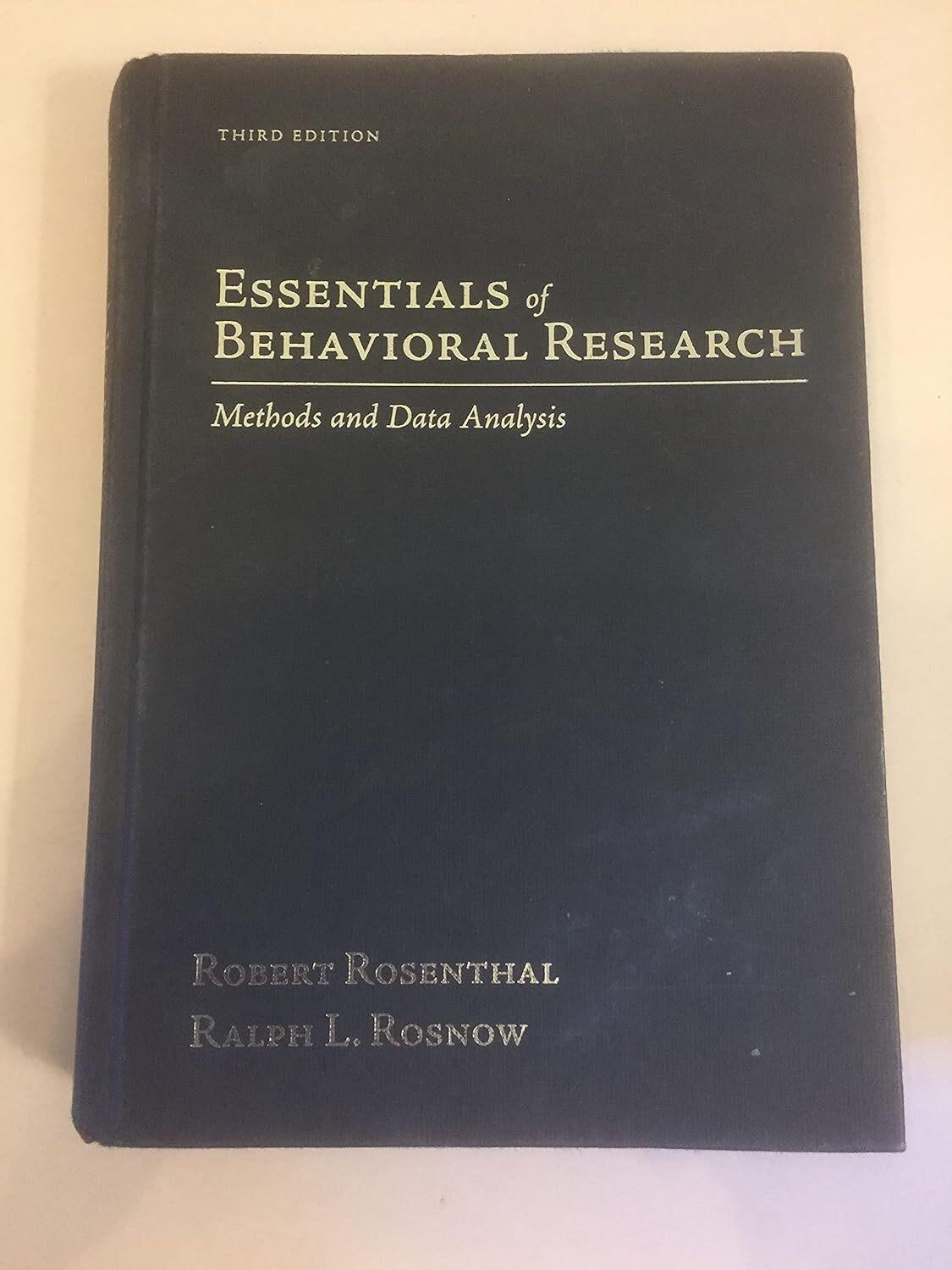 Essentials of Behavioral Research