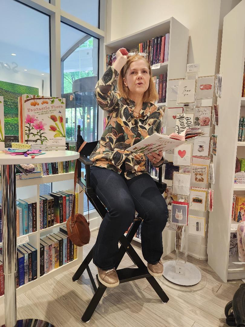 Staats speaks at a book launch at Scrawl Books