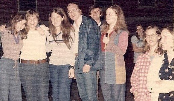 A group of student spectators for Streak Night in Spring 1974