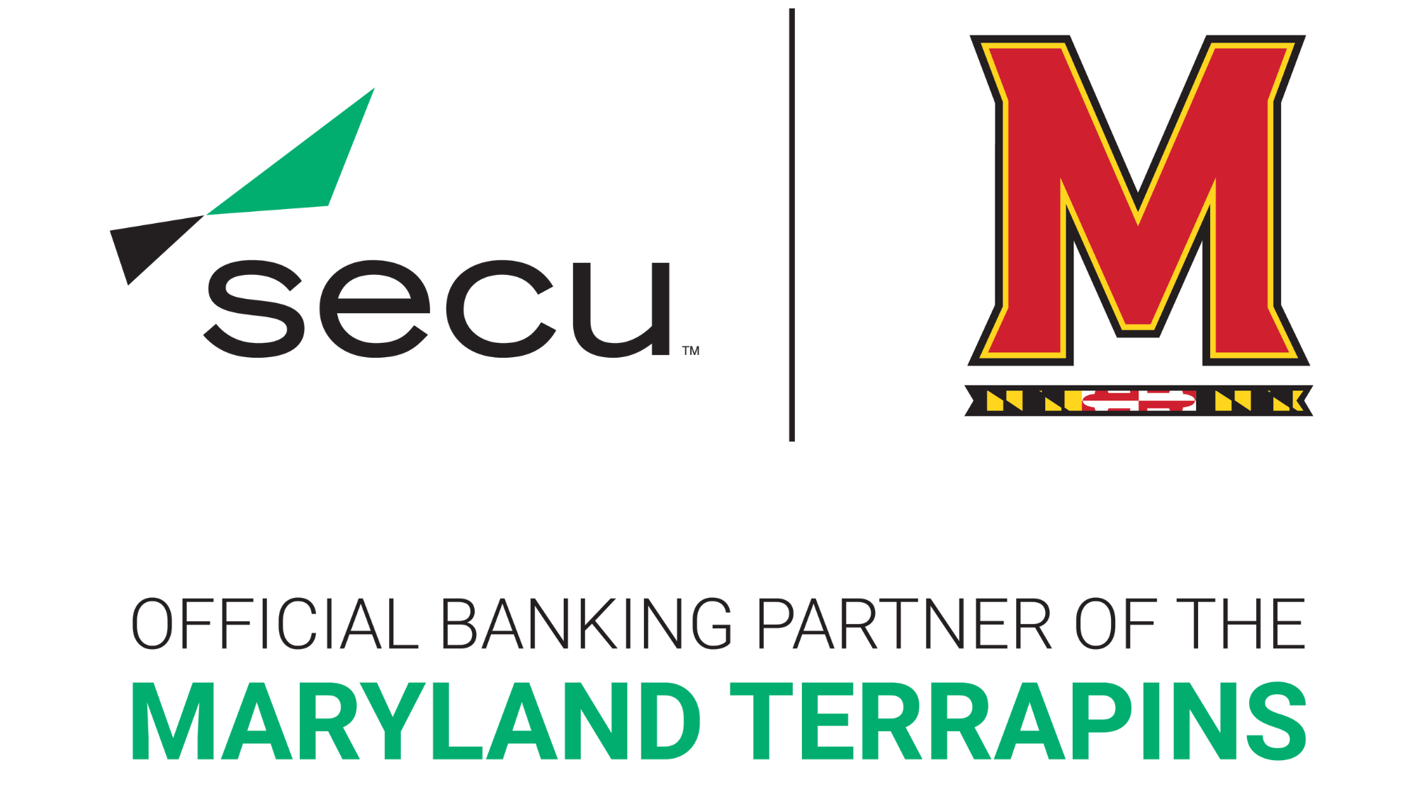SECU | Maryland logo - Official Banking Partner of the Maryland Terrapins