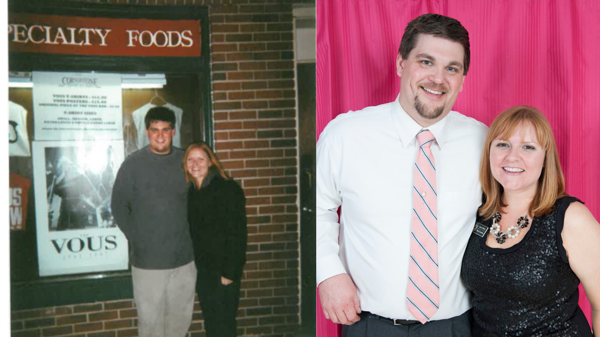 Chad and Jessica Roberts, then and now