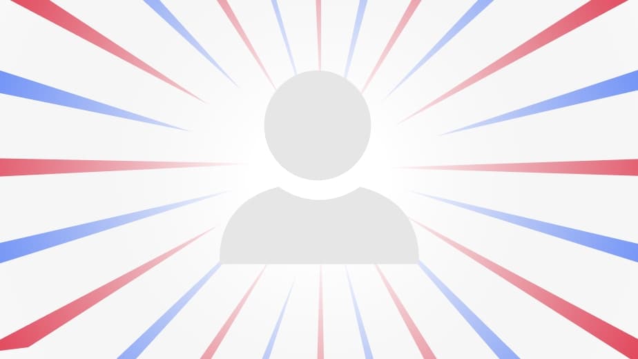 Placeholder for profiles, silhouette of a person with radiating lines of Red and blue