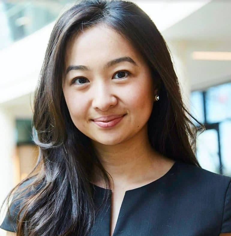 A professional headshot of Toni Zhang `15.